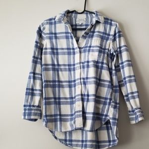 Madewell | Blue White Classic Flannel cozy XS
